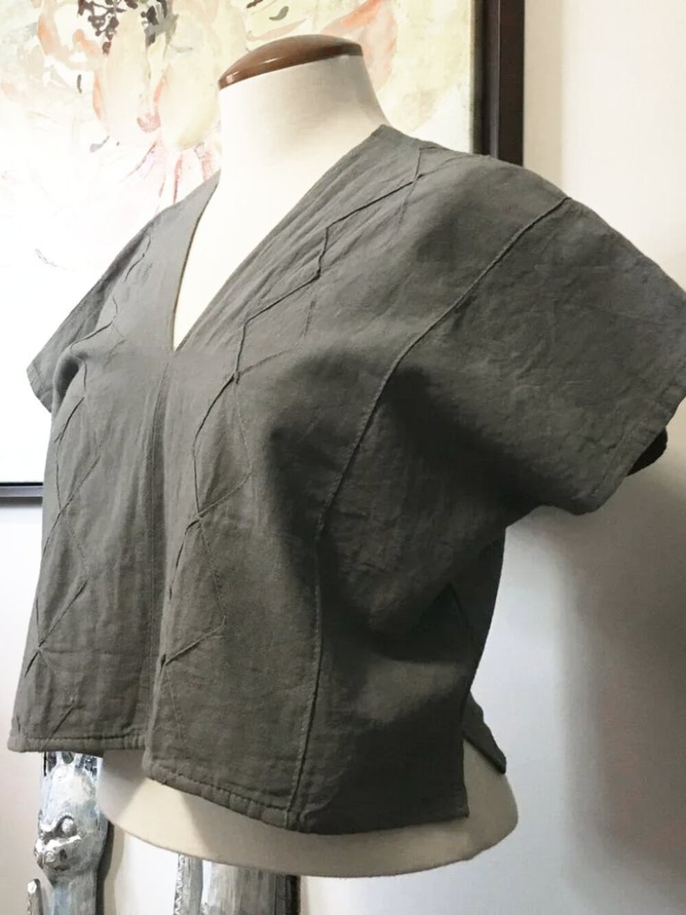 Cultura En Tu Ropa Grey Betaza Huipil Artisan Cotton Tunic M